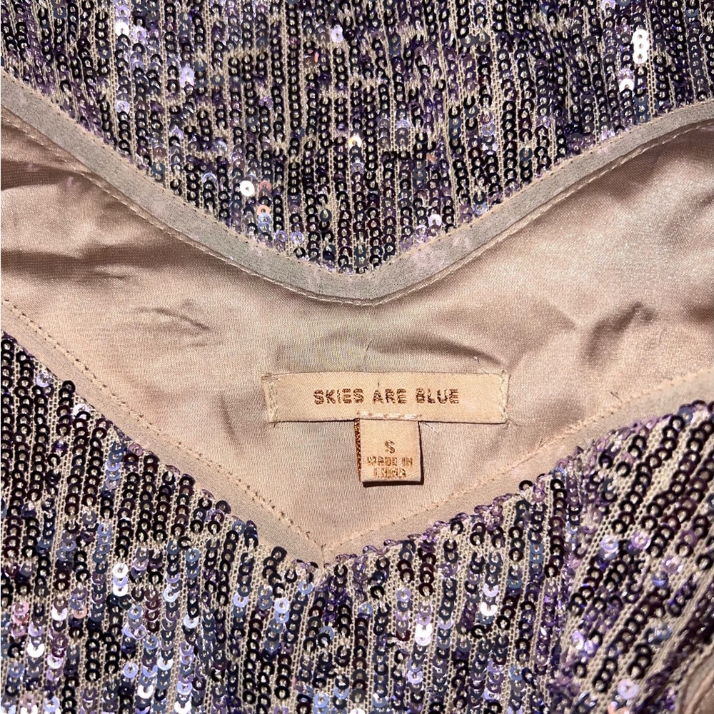 Skies are blue sequin mini dress - Picture 3 of 3